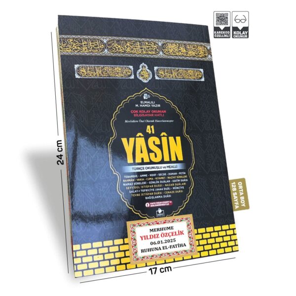 Kabe Model Yasini Şerif Türkçe Okunuşlu ve Mealli Orta Boy 128 Sayfa İsimli Etiket