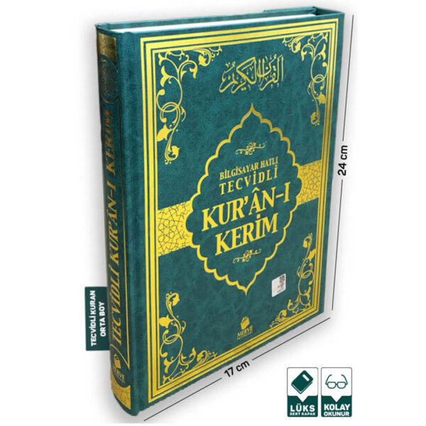 Tecvidli Kuran-ı Kerim Orta Boy Yeşil Renk