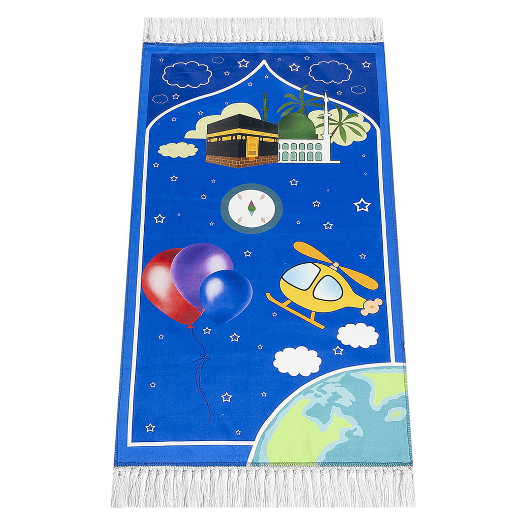 dijital-model5-1.jpg Dijital Baskılı Çocuk Seccadesi - Mavi Balonlu Model - Görsel 1