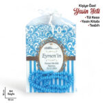 Hediyelik Mavi Renk 64 Sf. Yasin Cüzü Tesbihli Mevlüt Seti - 10'lu Paket