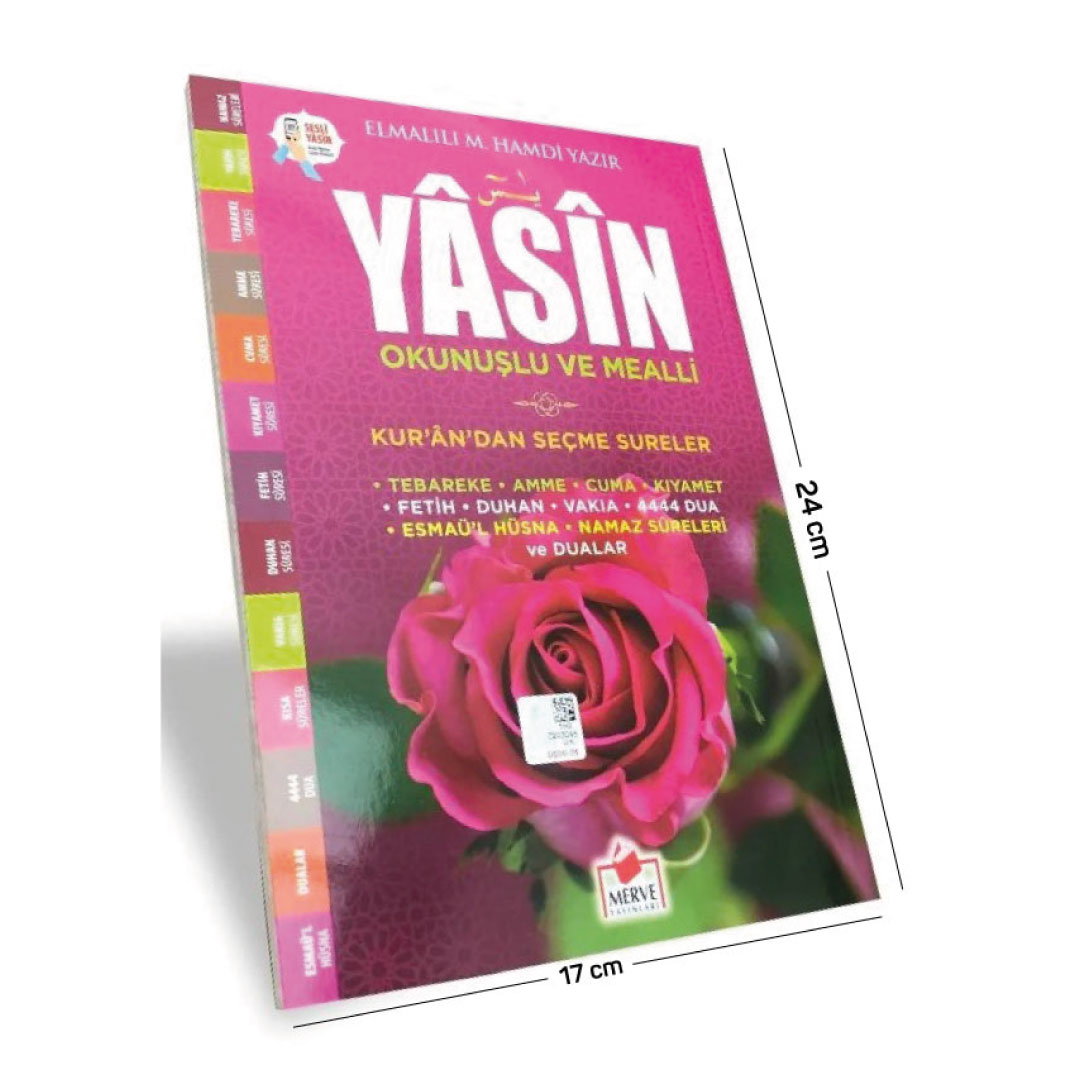 orta-bordo-gullu-yasin.jpg Yasini Şerif Açıklamali ve Mealli Orta Boy Koyu Pembe Renk Güllü Yasin - Görsel 1