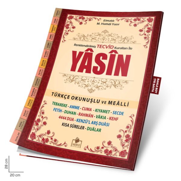 Tecvidli Yasini Şerif Türkçe Fihristli Rahle Boy