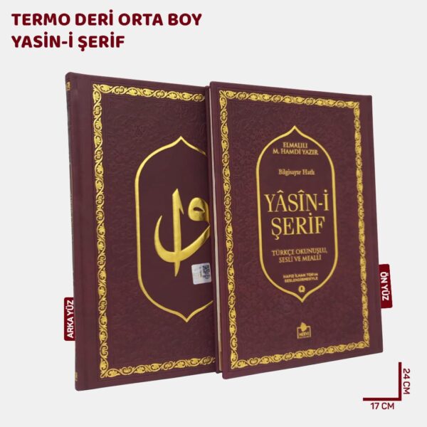 Lüks Termo Deri Yasin-i Şerif Orta Boy Bordo