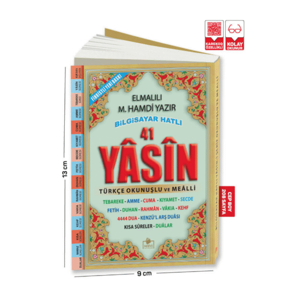 41 Yasin Cep Boy Kolay Okunan Bilgisayar Hatlı Fihrist
